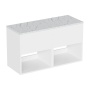 Britton Hackney 1000mm Twin Wall Hung Countertop Vanity Unit with Marble Effect Worktop