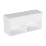 Britton Hackney 1200mm Twin Wall Hung Countertop Vanity Unit with Marble Effect Worktop