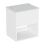 Britton Hackney 500mm Wall Hung Countertop Vanity Unit with Marble Effect Worktop