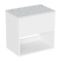 Britton Hackney 600mm Wall Hung Countertop Vanity Unit with Marble Effect Worktop