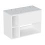 Britton Hackney 800mm Wall Hung Countertop Vanity Unit and Shelf Unit with Marble Effect Worktop
