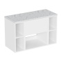 Britton Hackney 1100mm Wall Hung Countertop Vanity Unit and Shelf Units with Marble Effect Worktop