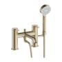 Britton Hoxton 2.0 Brushed Brass 2 Tap Hole Bath Shower Mixer Tap with Handset