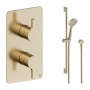 Britton Hoxton 2.0 Brushed Brass Single Outlet Concealed Thermostatic Shower Set with Slide Rail Kit