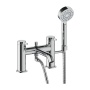 Britton Hoxton 2.0 Chrome 2 Tap Hole Bath Shower Mixer Tap with Handset