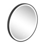 Britton Hoxton 2.0 Matt Black Framed Round LED Bathroom Mirror with Demister 600mm Diameter
