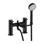 Britton Hoxton 2.0 Matt Black 2 Tap Hole Bath Shower Mixer Tap with Handset