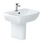 Britton MyHome Gloss White 500mm 1TH Basin and Semi Pedestal