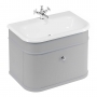Burlington Chalfont Wall Hung 1-Drawer Vanity Unit with Basin 750mm Wide - Classic Grey