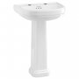 Burlington Riviera Curved Basin with Full Pedestal 580mm Wide - 2 Tap Hole