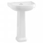 Burlington Riviera Curved Basin with Full Pedestal 580mm Wide - 0 Tap Hole