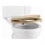 Burlington Standard Moulded Wood Toilet Seat, Soft Close Hinges, Oak