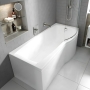 Carron Delta P-Shaped Shower Bath 1600mm x 700/800mm Right Handed - Carronite