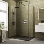 Delphi Accents Matt Black 8mm Wet Room Walk-In Shower Enclosure (inc Slate Grey Tray)