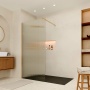 Delphi Accents Fluted Brushed Brass Wet Room Shower Screen