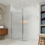 Delphi Accents Fluted Chrome Wet Room Shower Screen with Return Panel