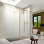 Delphi Accents Framed Brushed Brass Wet Room Shower Screen
