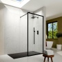 Delphi Accents Framed Matt Black Wet Room Shower Screen