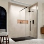 Delphi Accents Matt Black Wet Room Shower Screen