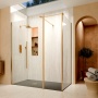 Delphi Accents Semi-Framed Brushed Brass Walk-In Shower Enclosure