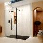 Delphi Accents Semi-Framed Matt Black Wet Room Shower Screen