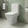 Delphi Alpine Rimless Open Back Close Coupled Toilet (inc Soft Close Seat)