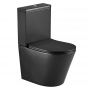 Delphi Angel Rimless Fully Back to Wall Close Coupled Toilet with Push Button Cistern Black - Soft Close Deluxe Seat