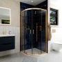 Delphi Apollo Brushed Brass 8mm 2-Door Quadrant Shower Enclosure