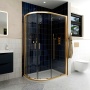 Delphi Apollo Brushed Brass 8mm Offset Quadrant Shower Enclosure 1200mm x 800mm