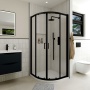 Delphi Apollo Matt Black 8mm 2-Door Quadrant Shower Enclosure