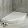 Delphi AquaBoost White Stone Resin Easy Plumb Offset Quadrant Riser Shower Tray