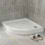 Delphi AquaBoost White Stone Resin Easy Plumb Quadrant Riser Shower Tray