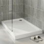Delphi AquaBoost White Stone Resin Easy Plumb Rectangular Riser Shower Tray