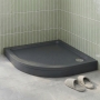 Delphi AquaBoost Grey Slate Effect Easy Plumb Quadrant Riser Shower Tray