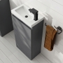 Delphi AquaGuard Floor Standing 1-Door Vanity Unit with Basin 400mm Wide - Matt Grey