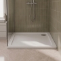 Delphi Aragon Anti-Slip White Stone Resin Square Shower Tray