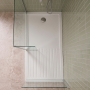Delphi Aragon Anti-Slip White Stone Resin Walk-In Shower Tray