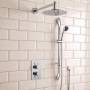 Delphi Atom Chrome Dual Concealed Shower Set with Fixed Head and Slide Rail Kit