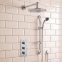 Delphi Atom Chrome Triple Concealed Shower Set with Fixed Head and Slide Rail Kit