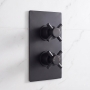 Delphi Axiom Crosshead Matt Black 1-Outlet Dual Concealed Shower Valve
