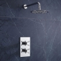 Delphi Axiom Crosshead Chrome Dual Concealed Shower Set with Fixed Head