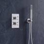 Delphi Axiom Crosshead Chrome Dual Concealed Shower Set with Handset and Bracket