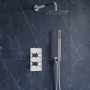 Delphi Axiom Crosshead Chrome Dual Concealed Shower Set with Large Drencher Head and Handset