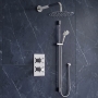 Delphi Axiom Crosshead Chrome Dual Concealed Shower Set with Large Drencher Head and Slide Rail Kit