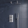 Delphi Axiom Crosshead Chrome Dual Concealed Shower Set with Fixed Head and Handset