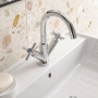 Delphi Axiom Crosshead Chrome Swivel Spout Mono Basin Mixer Tap (inc Press Top Waste)