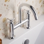 Delphi Axiom Crosshead Chrome Swivel Spout Pillar Mounted Bath Filler Tap