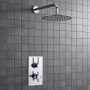 Delphi Axiom Lever Chrome Dual Concealed Shower Set with Fixed Head