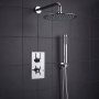 Delphi Axiom Lever Chrome Dual Concealed Shower Set with Large Drencher Head and Handset