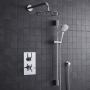 Delphi Axiom Lever Chrome Dual Concealed Shower Set with Large Drencher Head and Slide Rail Kit